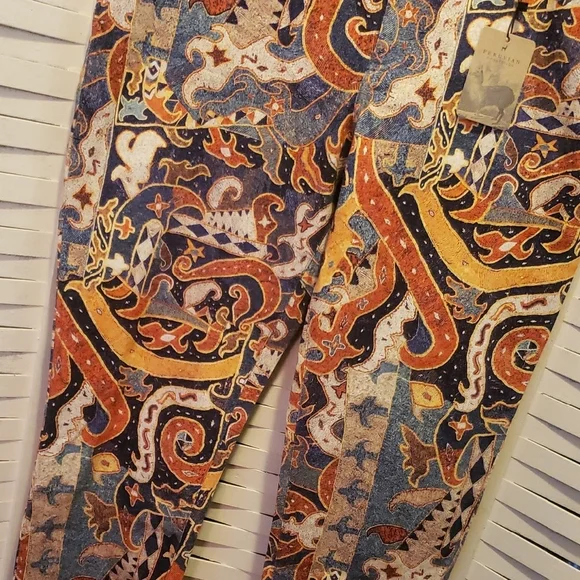 Peruvian Connection Sumatra Colorful Paisley Print Pants Size 10 - Picture 3 of 7